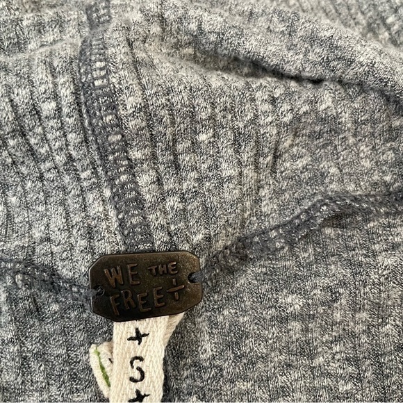 Free People Londontown Thermal Tunic Top Grey Asymmetric Hem Bohemian Size Small - Picture 4 of 6